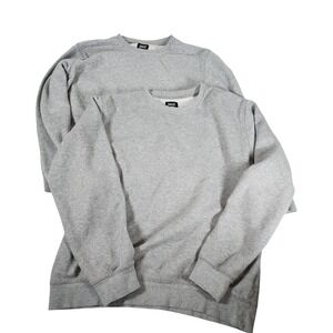 Everlast Sport Mens Gray Crewneck Sweatshirt Fleece‎ Pullover Bundle Set of 2 M